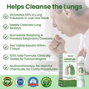 LOVILDS LungPure Inhaler: 100% Herbal Detox for Clear Lungs & Easier Breathing