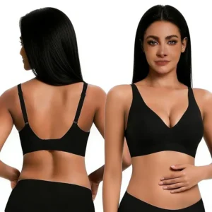 NESLEMY Wireless Push Up Bra for Women - Seamless Deep V Bralette, All-Day Comfort T-Shirt Bra for Everyday Wear
