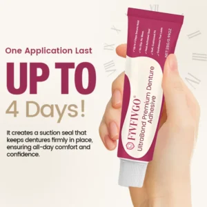 Fivfivgo® UltraBond Premium Denture Adhesive 🔥 FDA Certified (Clinically Proven 4-Day Hold for Secure, Comfortable & Zinc-Free Denture Fit 🦷)