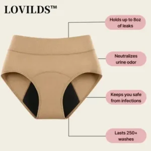 LOVILDS™ Leak-Proof Confidence Briefs – 4-Layer Absorbency for All-Day Dryness